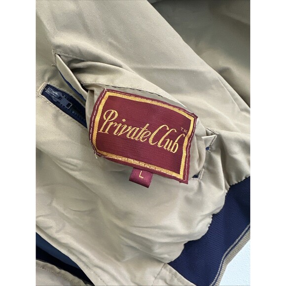 Vintage Private Club Reversible Blue and Tan Bomber Jacket Size Large - Picture 4 of 8